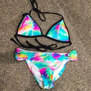 Bright neon tropical bikini